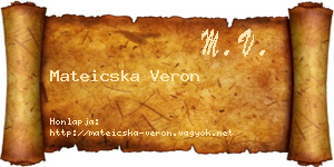 Mateicska Veron névjegykártya